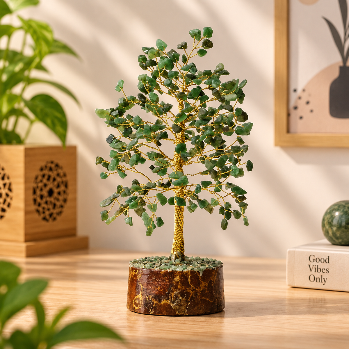 Green Jade (Lucky Stone) Crystal Tree