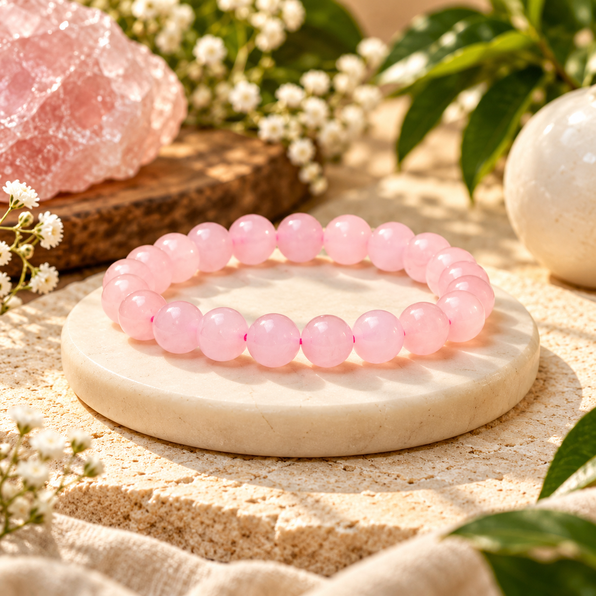 Rose Quartz Bracelet – 8 mm, 10 mm