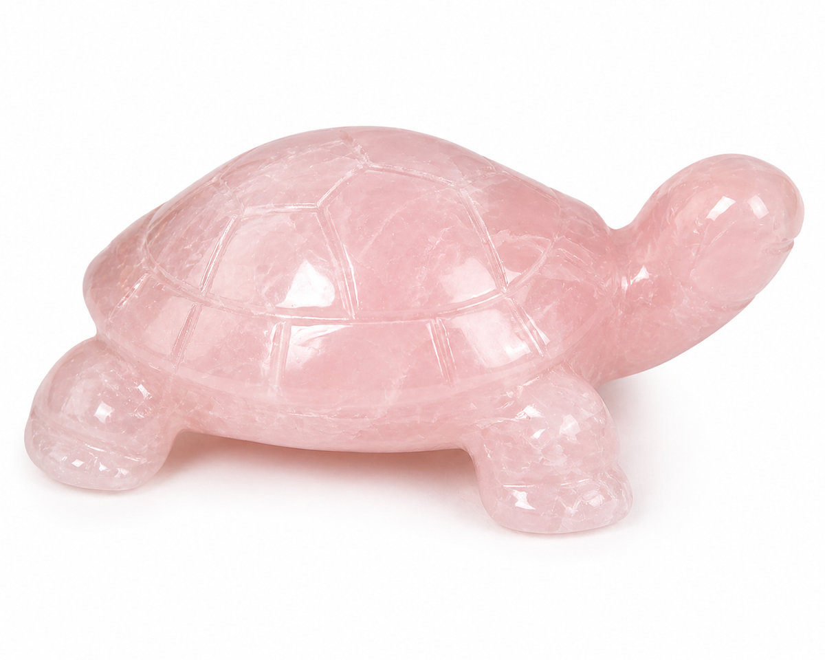 Rose Quartz Turtle for Love, Stability & Emotional Healing