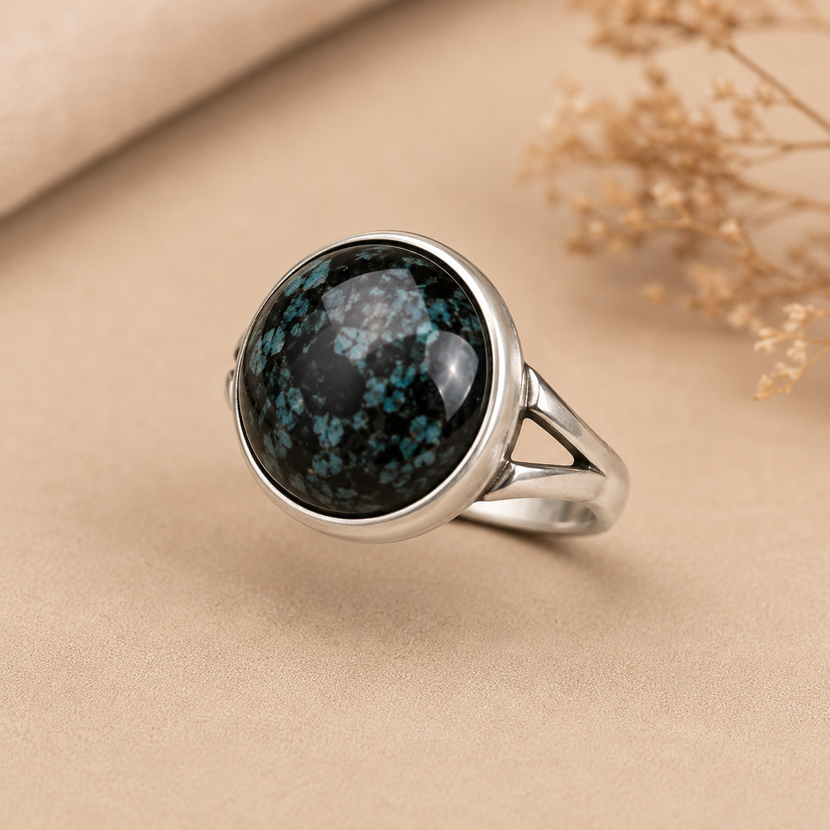 Black Turquoise Ring for Protection & Balance