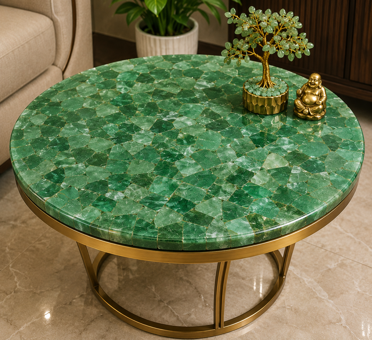 Green Aventurine Table Top for Luck & Prosperity