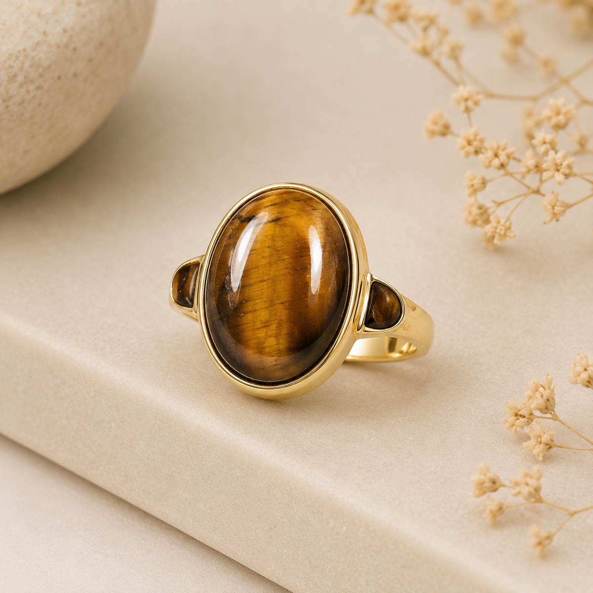 Tiger Eye Ring for Confidence, Protection & Success