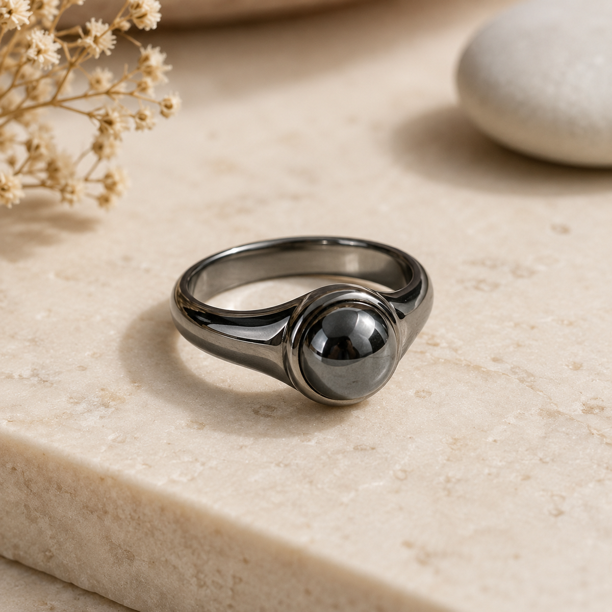 Hematite Ring for Protection, Grounding & Emotional Balance