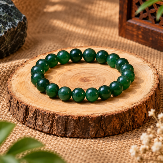 Green Jade (Lucky Stone) Bracelet – 8 mm &amp; 10 mm