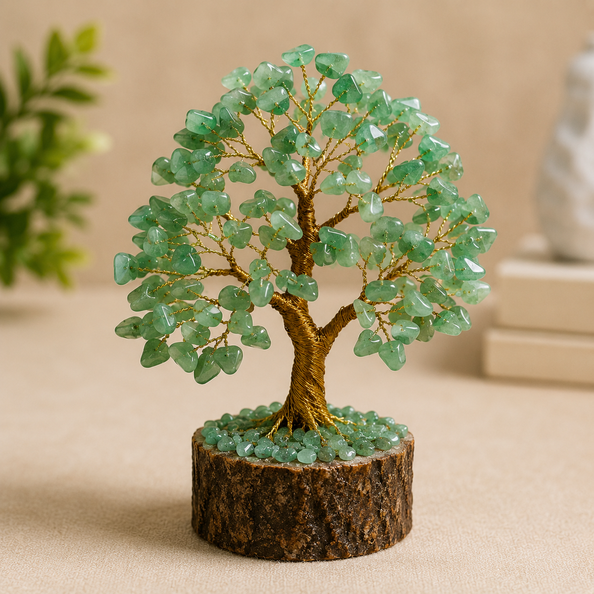 Green Aventurine Crystal Tree for Luck & Prosperity