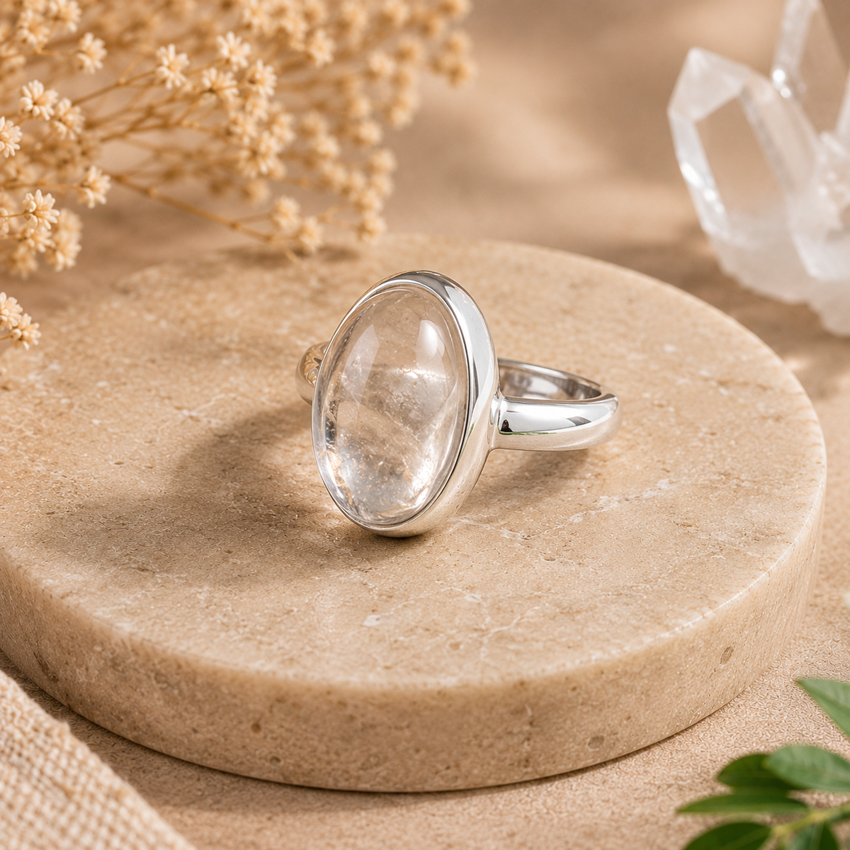 Clear Quartz Ring for Health & Clarity