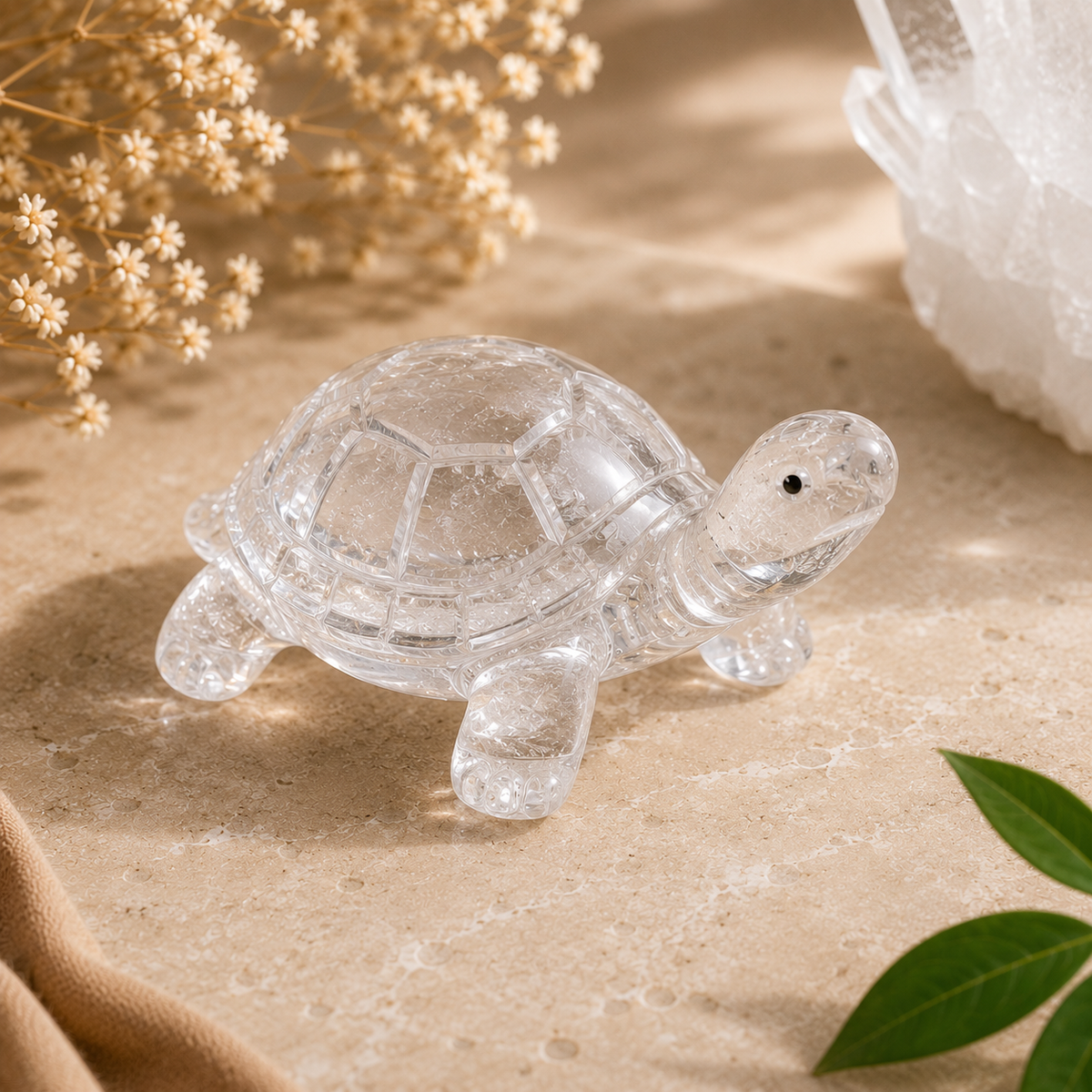 Clear Quartz Turtle for Health & Harmony