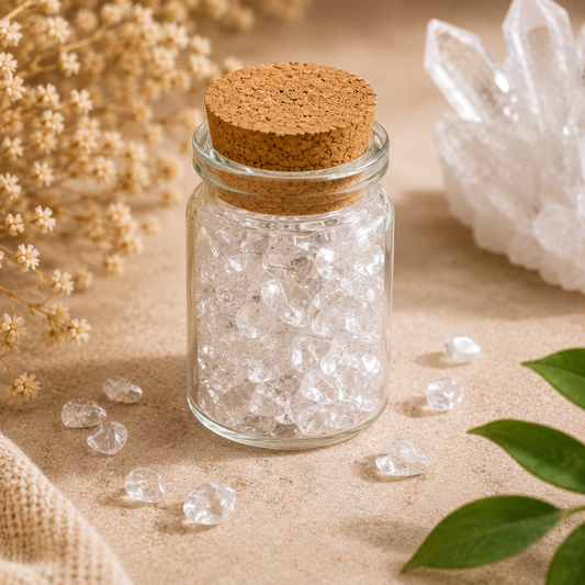 Clear Quartz Pocket Jar for Health & Clarity