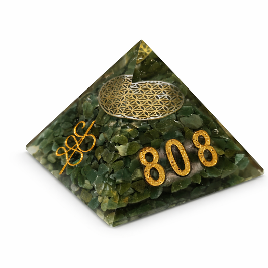 Product Name: 808 Green Aventurine Orgone Pyramid for Wealth, Luck & Energy Balance