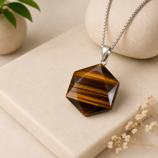 Tiger Eye Pendant for Confidence, Protection & Success