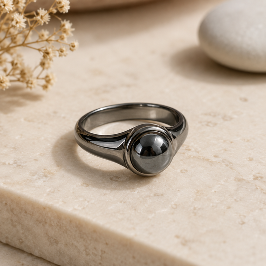 Hematite Ring for Protection, Grounding & Emotional Balance