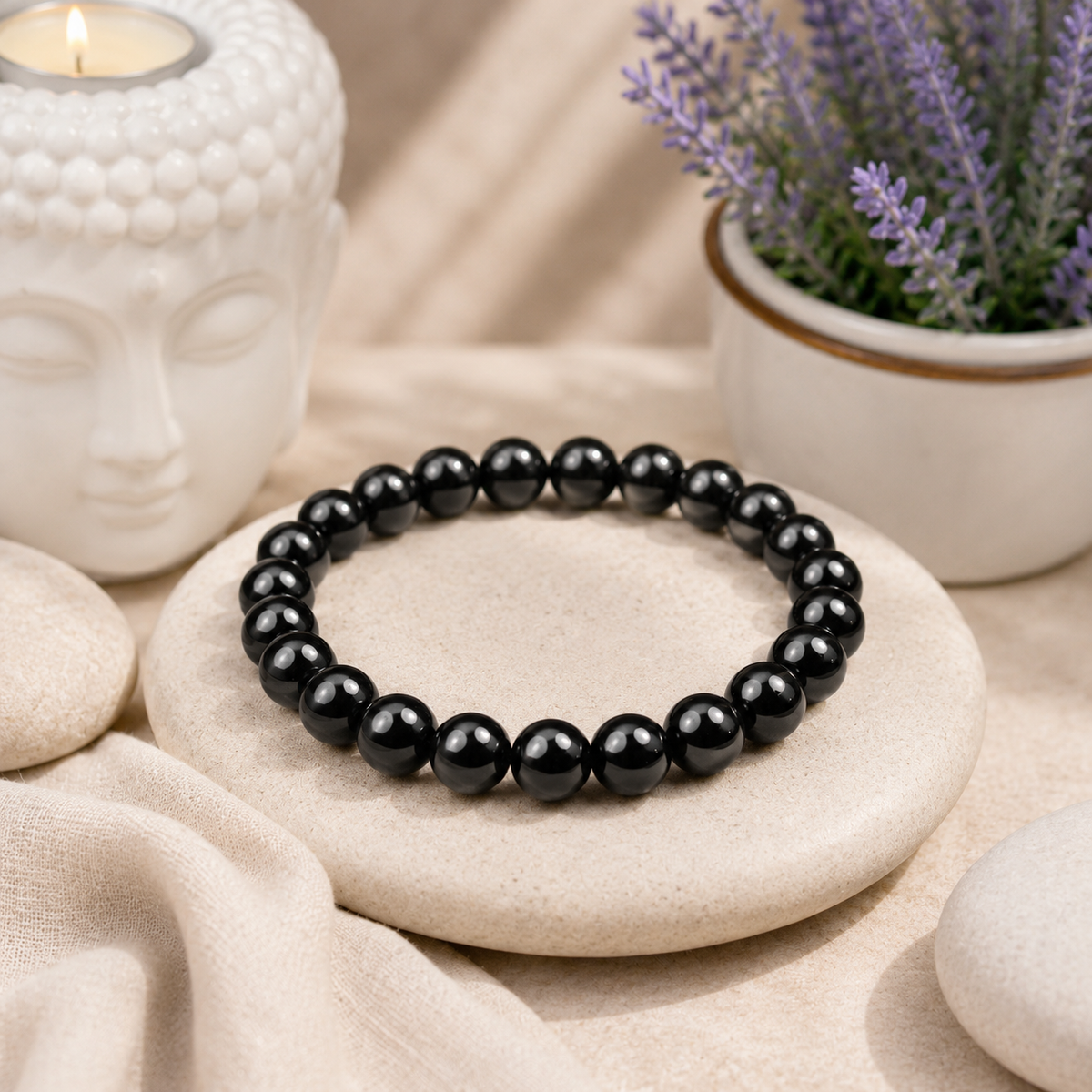 Black Obsidian Bracelet for Protection, Strength & Positive Energy