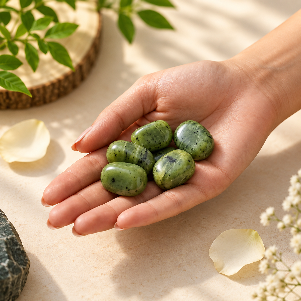 Green Jade (Lucky Stone) Tumbled Stone
